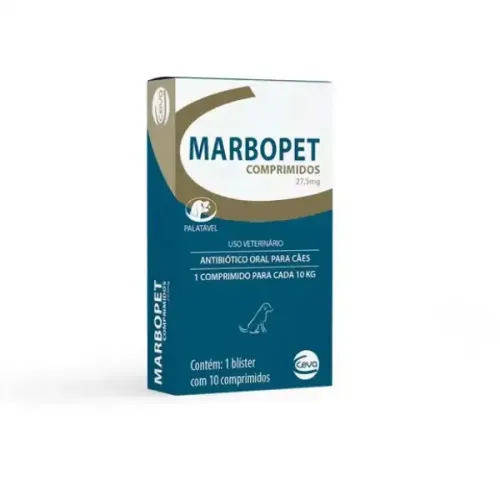 Antibiótico Marbopet 27,5mg Ceva 10 comprimidos