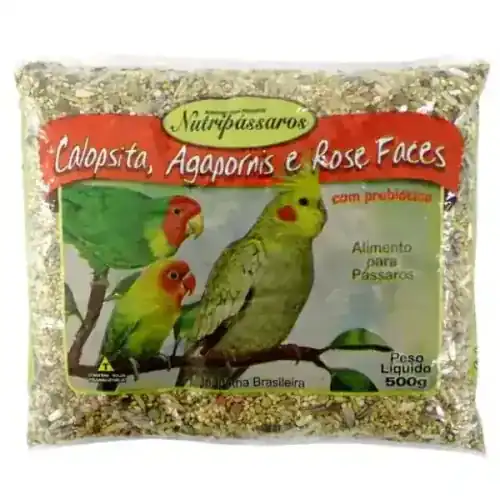 Mistura para Calopsita, Agapornes e Rose Faces Nutripássaros 500g