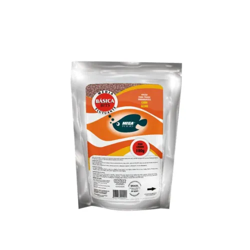 Ração Básica para Peixes Ornamentais Bits Alho Média Mega Food 100g