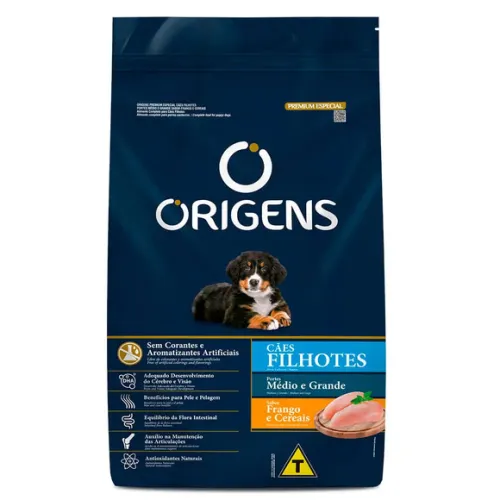 Origens Cães Filhotes Médio e Grande Frango e Cereais 3kg