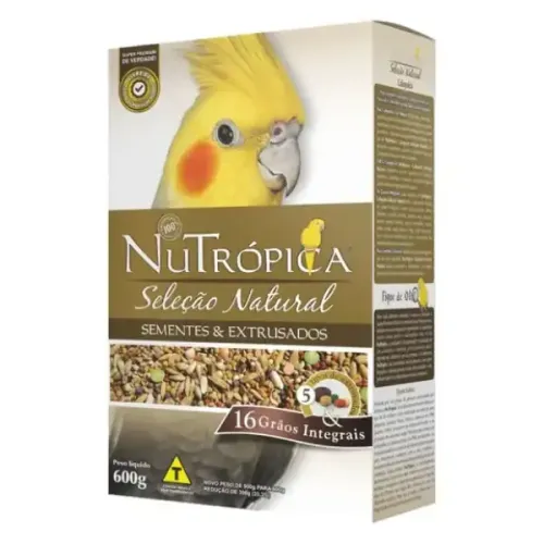 Ração Nutrópica Sementes e Extrusados Natural para Calopsitas 600 g