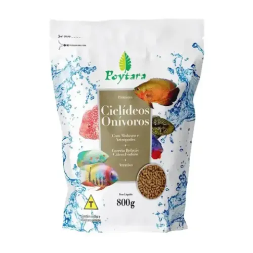 Ração Ciclídeos Onívoros Poytara 800 g
