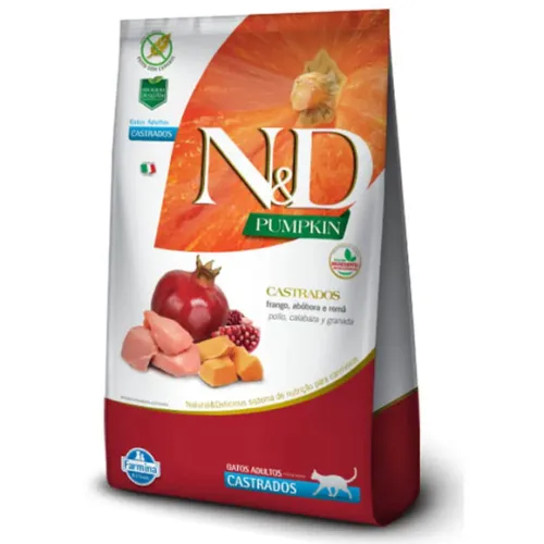 Farmina N&D Pumpkin Gatos Adultos Castrados Frango 400 g