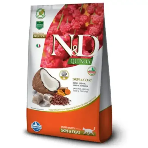 Farmina N&D Quinoa Gatos Adultos Skin & Coat Peixe 400 g