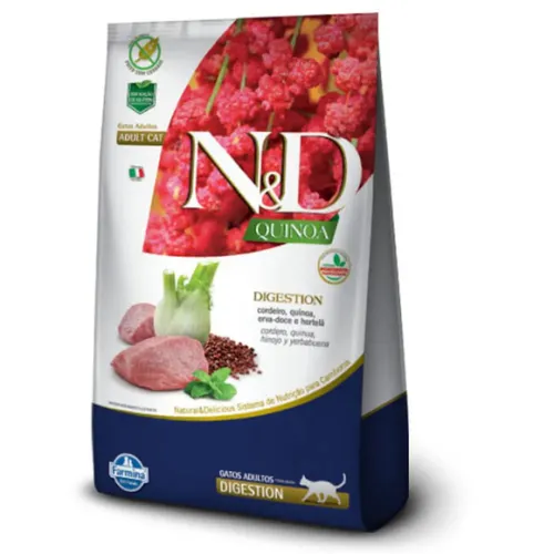 Farmina N&D Quinoa Gatos Adultos Digestion Cordeiro 1,5kg