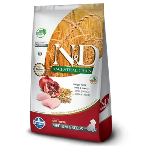 Farmina N&D Ancestral Grain Cães Puppy Medium Frango 2,5 kg
