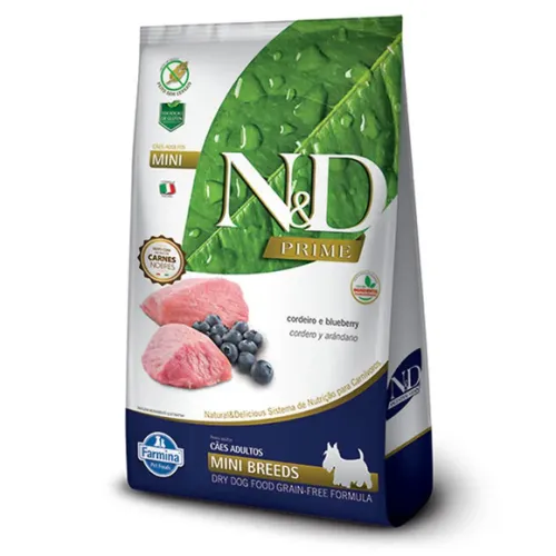 Farmina N&D Prime Cães Adultos Mini Cordeiro e Blueberry 800 g