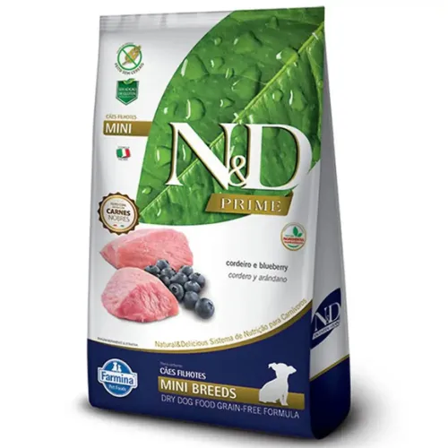 Farmina N&D Prime Cães Puppy Mini Cordeiro e Blueberry 800 g