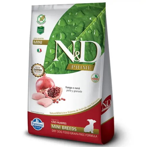 Farmina N&D Prime Cães Puppy Mini Frango e Romã 800 g