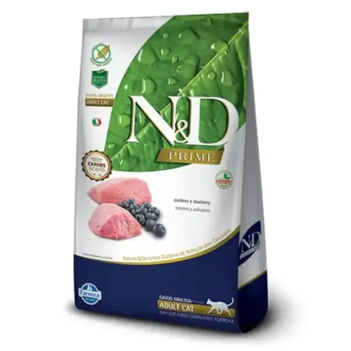 Farmina N&D Prime Gatos Adultos Cordeiro e Blueberry 400 g