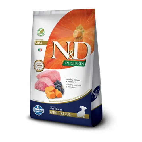 Farmina N&D Pumpkin Cães Filhotes Raças Mini e Pequenas Cordeiro 800 g