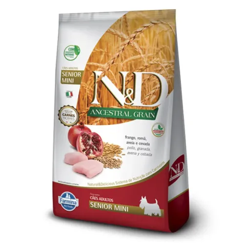 Farmina N&D Ancestral Grain Cães Senior Mini Frango 2,5 kg