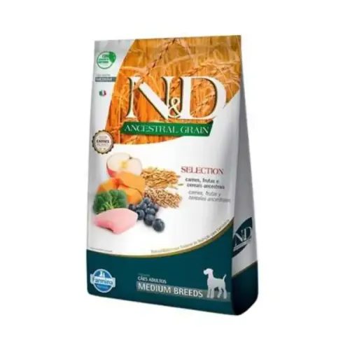 Farmina N&D Ancestral Grain Selection Cães Adultos Raças Médias 15 kg