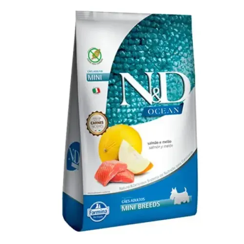 Farmina N&D Ocean Cães Adultos Raças Pequenas Salmão e Melão 800 g