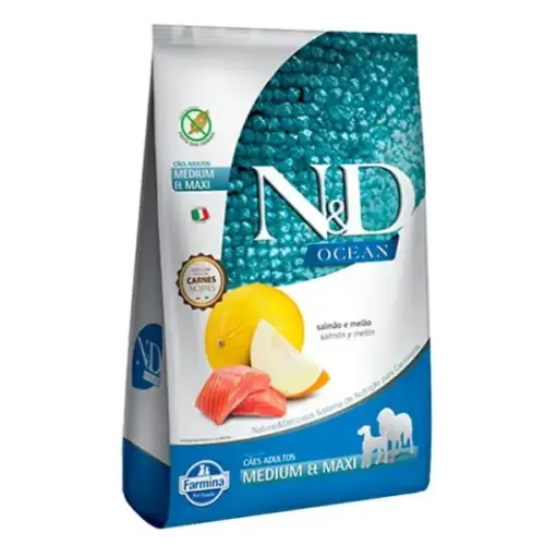 Farmina N&D Ocean Cães Adultos Raças Médias e Grandes Salmão e Melão 2,5 kg
