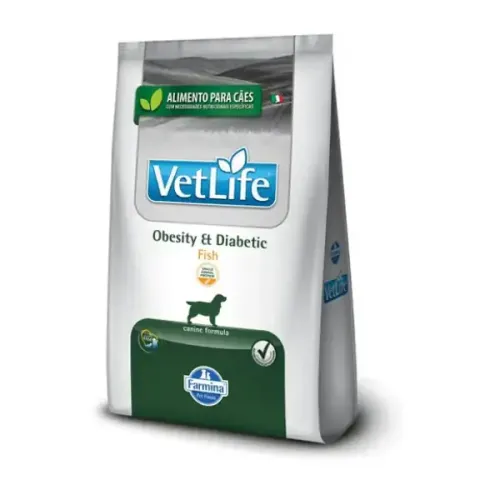 Vet Life Natural para Cães Obesidade e Diabete Peixe 2 kg