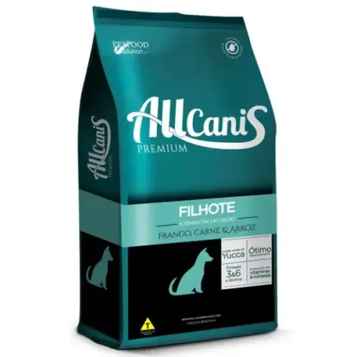 Ração Allcanis Cães Filhotes e Lactantes Frango Carne e Arroz 15 kg