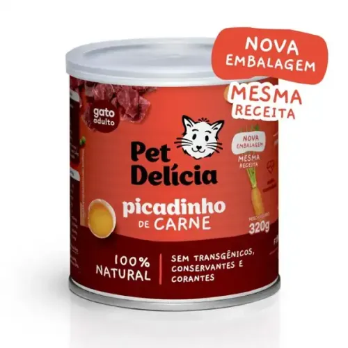 Ração Úmida Pet Delícia Gatos Picadinho de Carne 320 g