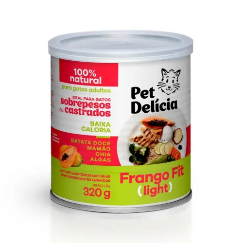 Ração Úmida Gato Pet Delícia Natural Frango Fit 320g