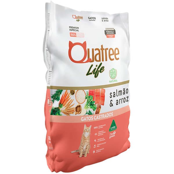 Quatree Life Gato Castrado Salmao E Arroz 10.1 kg