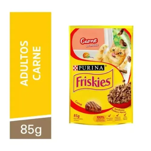 Ração Úmida Friskies Gatos Adultos Carne ao Molho 85 g