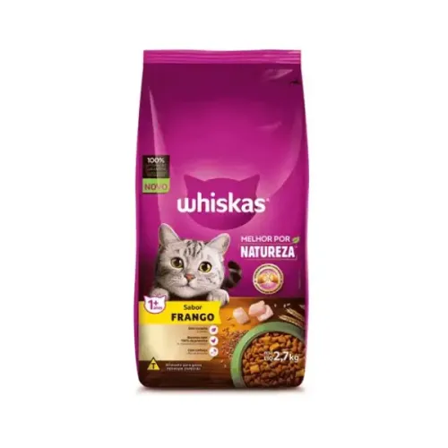 Whiskas Gatos Adultos Melhor Por Natureza Frango 2,7 kg