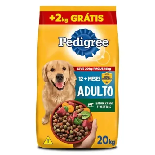 Pedigree Cães Adultos Raças Médias e Grandes Carne e Vegetais