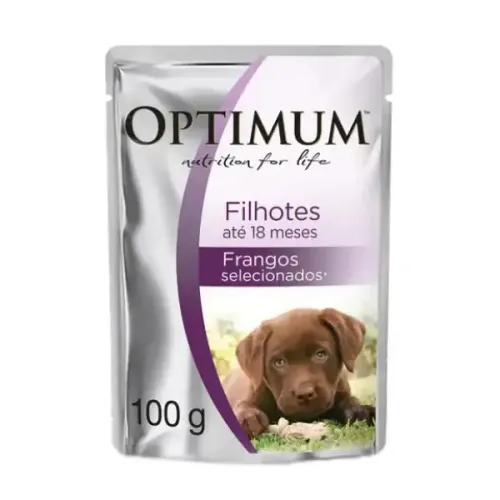 Ração Úmida Optimum Sachê Cães Filhotes Frango 100 g