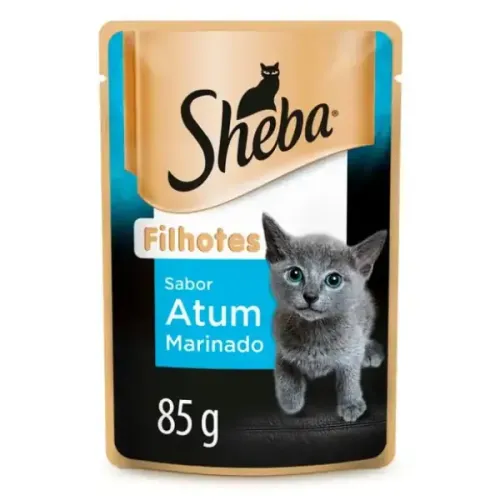Ração Úmida Sheba Gatos Filhotes Sachê Atum Marinado 85 g