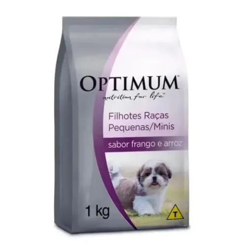 Optimum para Cães Filhotes Raças Pequenas e Minis até 12 meses Frango e Arroz 1 kg