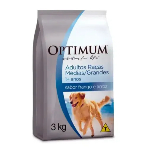 Optimum para Cães Adultos Raças Médias e Grandes 1+ anos Frango e Arroz 3 kg