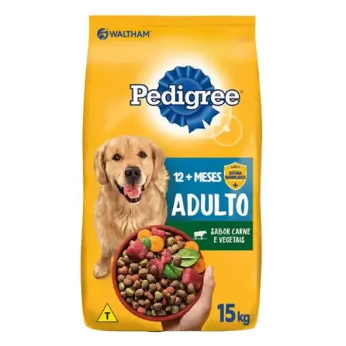 Pedigree Cães Adultos Raças Médias e Grandes Carne e Vegetais 15 kg