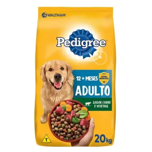 Pedigree Cães Adultos Raças Médias e Grandes Carne e Vegetais 20 kg
