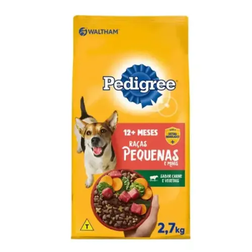 Pedigree Cães Adultos Raças Pequenas e Minis Carne e Vegetais 2,7 kg
