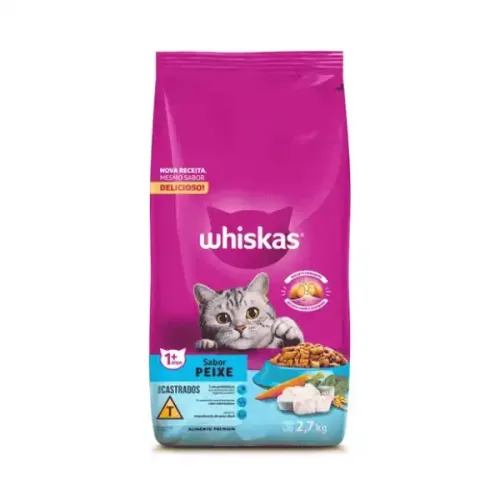 Whiskas Gatos Adultos Castrados Peixe 2,7 kg