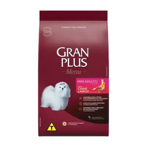 GranPlus Menu Cães Adultos Mini Carne e Arroz 3kg