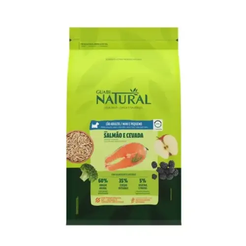 Guabi Natural Cães Adultos Raças Mini e Pequenas Salmão e Cevada 1 kg