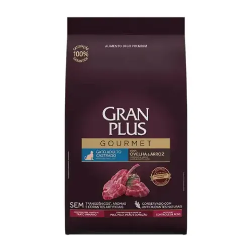 GranPlus Gourmet Gatos Adultos Castrados Ovelha e Arroz 10,1kg pac. indiv de 1kg