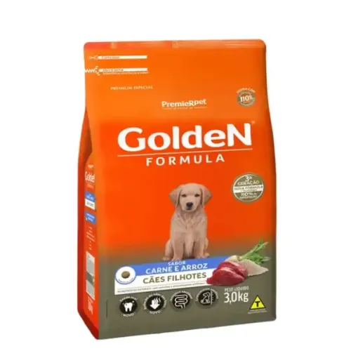 Golden Fórmula para Cães Filhotes Carne e Arroz 3 kg