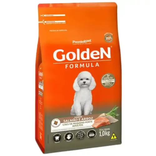 Golden Fórmula Cães Adultos Raças Pequenas Salmão e Arroz 1 kg