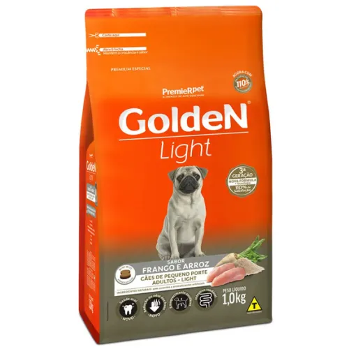 Golden Fórmula Light Cães Adultos Porte Pequeno Frango e Arroz 1 kg