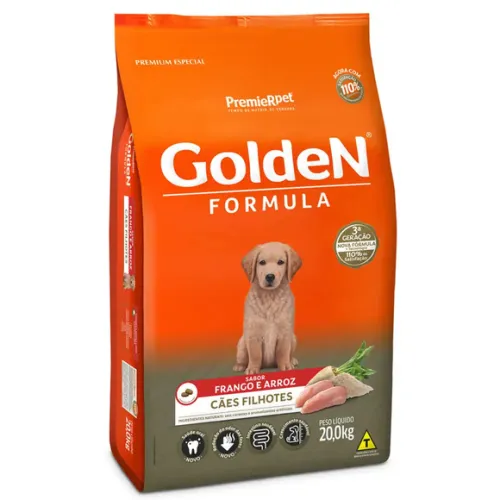 Golden Fórmula Cães Filhotes Frango e Arroz 20 kg