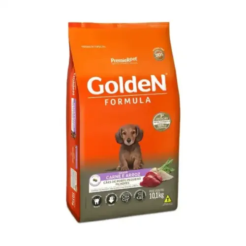Golden Formula Cães Filhotes Raças Pequenas Carne e Arroz 10,1 kg