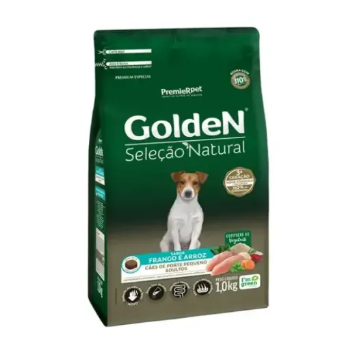 Golden Seleção Natural Cães Adultos Porte Pequeno Frango E Arroz Mini Bits 1 Kg