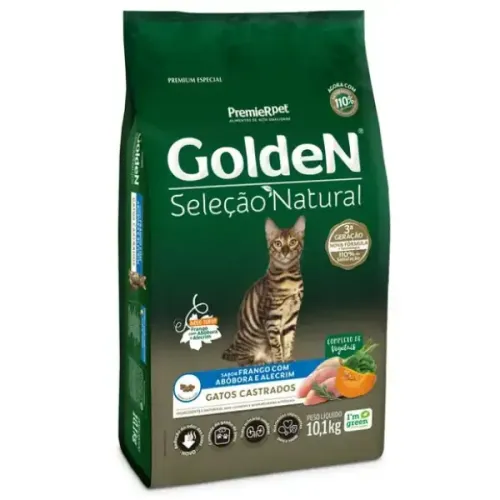Golden Seleção Natural Gatos Castrados Frango com Abóbora e Alecrim 10,1 kg