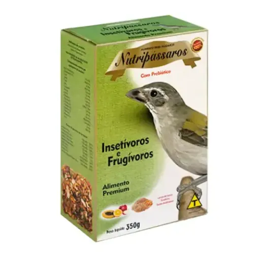 Ração para Pássaros Insetívoros e Frugívoros Nutripássaros Premium 350 g