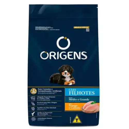 Origens Cães Filhotes Médio e Grande Frango e Cereais 15kg