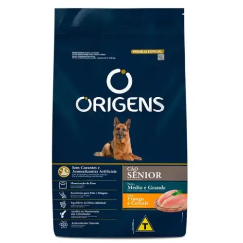 Origens Cães Sênior Médio e Grande Frango e Cereais 15 kg
