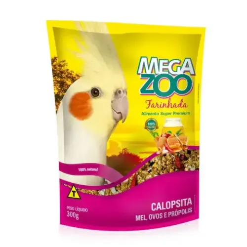 Farinhada Megazoo para Calopsita Mel, Ovos e Própolis 300 g