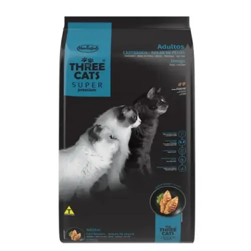 Three Cats Castrados Bola de Pelo Frango 500 g